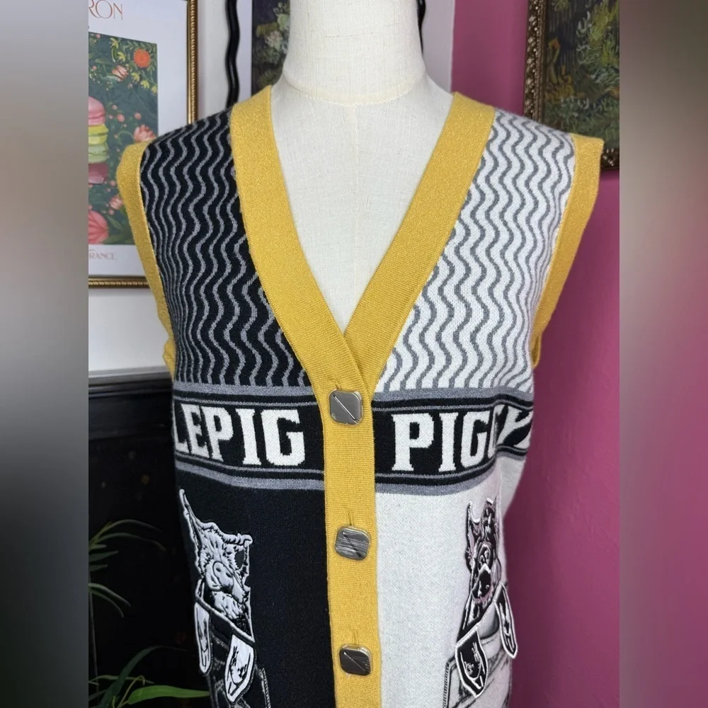 NEW Whistlepig Ugly Pigmas V-Neck Sweater Vest Men’s Sz Medium